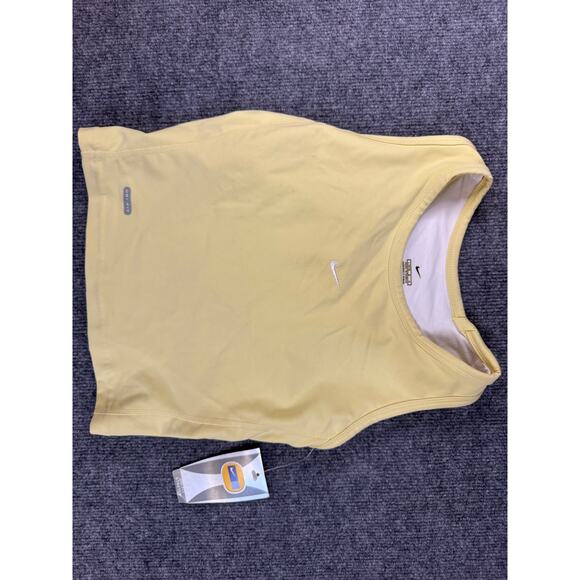 Nike Dri-FIT Crop Tank Top Womens Large Yellow Athletic Sleeveless Shirt NWT - Picture 6 of 8